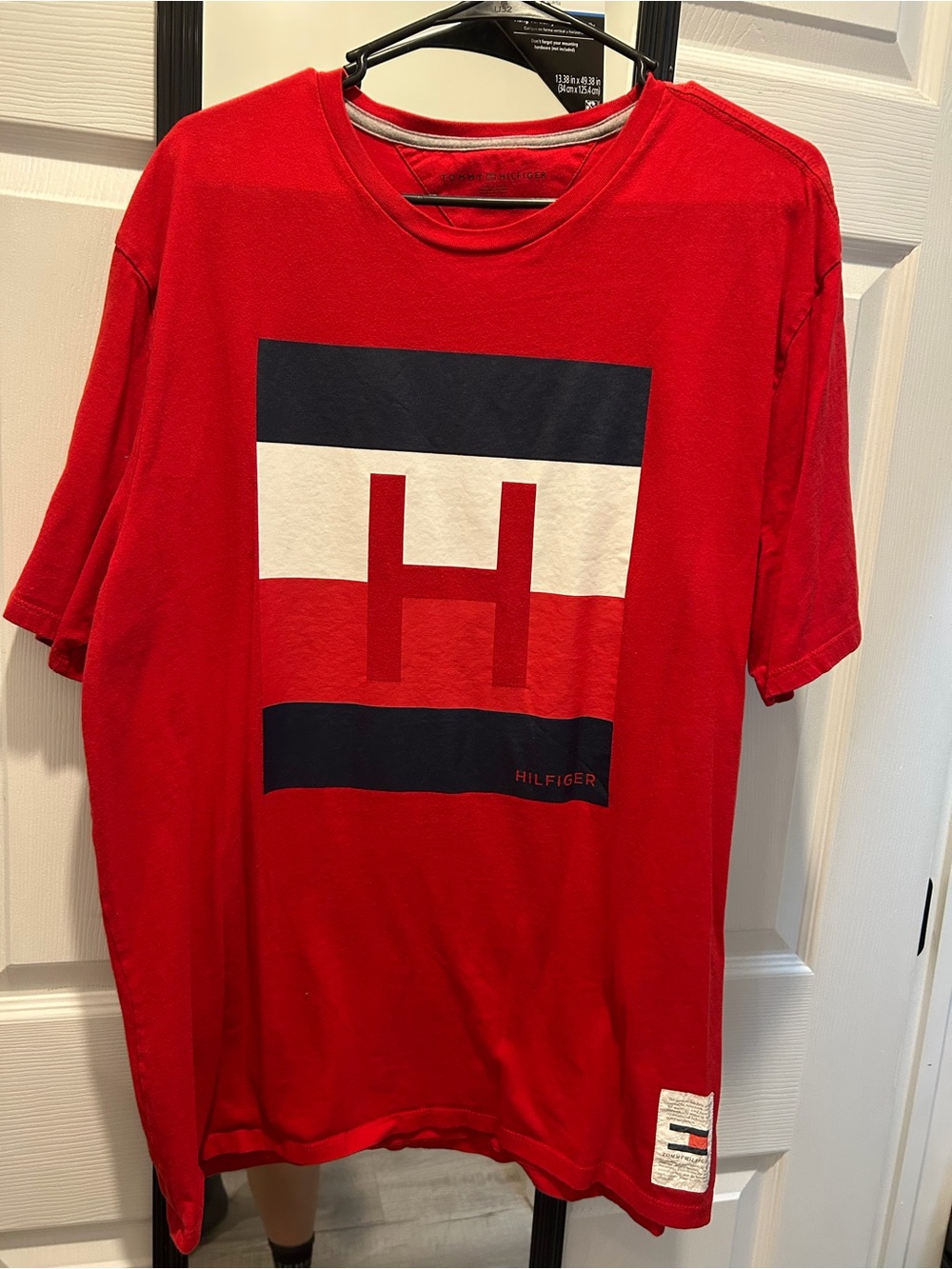 Tommy Hilfiger Red Short-Sleeve Tee with Flag H Graphic